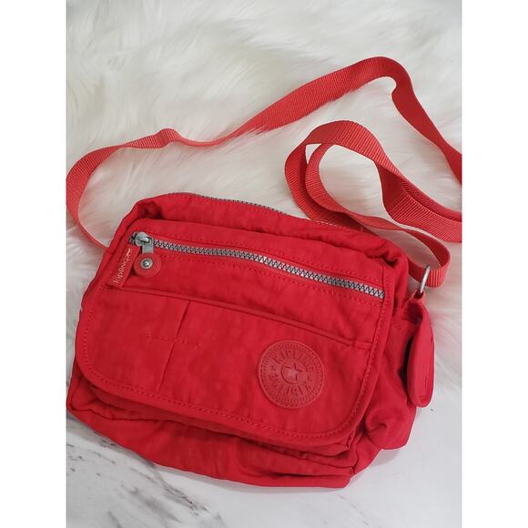 Kipling RED‎ ROUGE Women's Convertible Sling Bag Crossbody Purse - Picture 1 of 5